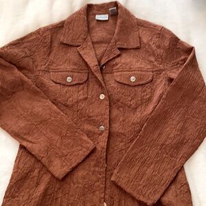 Chicos rust jacket Silver buttons Tailored